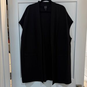 Clara Sun Woo Black Sleeveless Open-Front Vest